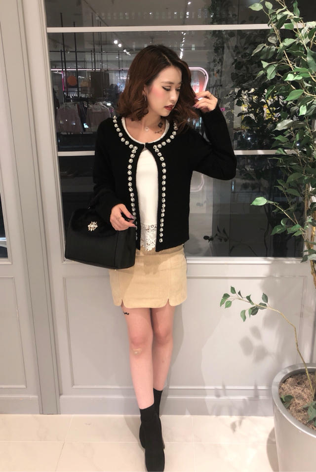 インナーset ♥ フラワービーズニットカーディガン ♥ arina