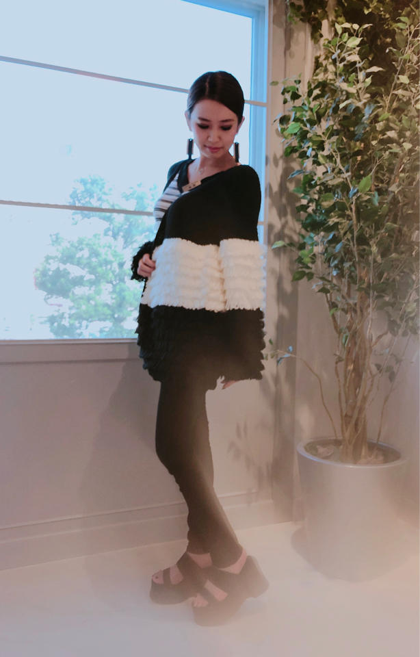 配色切り替えニットカーディガン ♥ arina