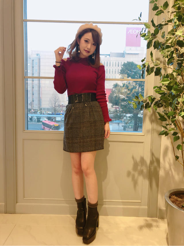 プチフリル肩あきリブニット ♥ arinaのちょい贅沢なお昼ご飯 ♥ arina