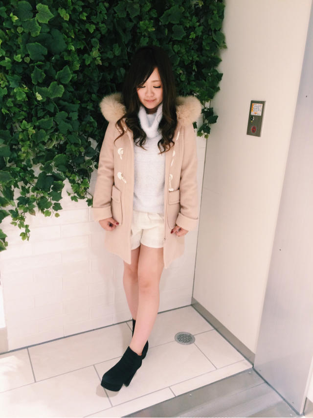 オフタートルシャギーニット♡