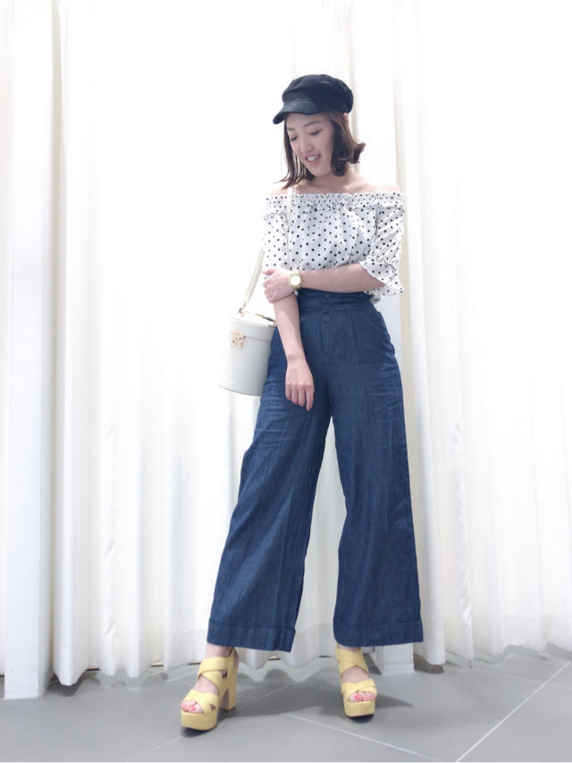 ドットオフショルブラウスコーデ ♡ KTD