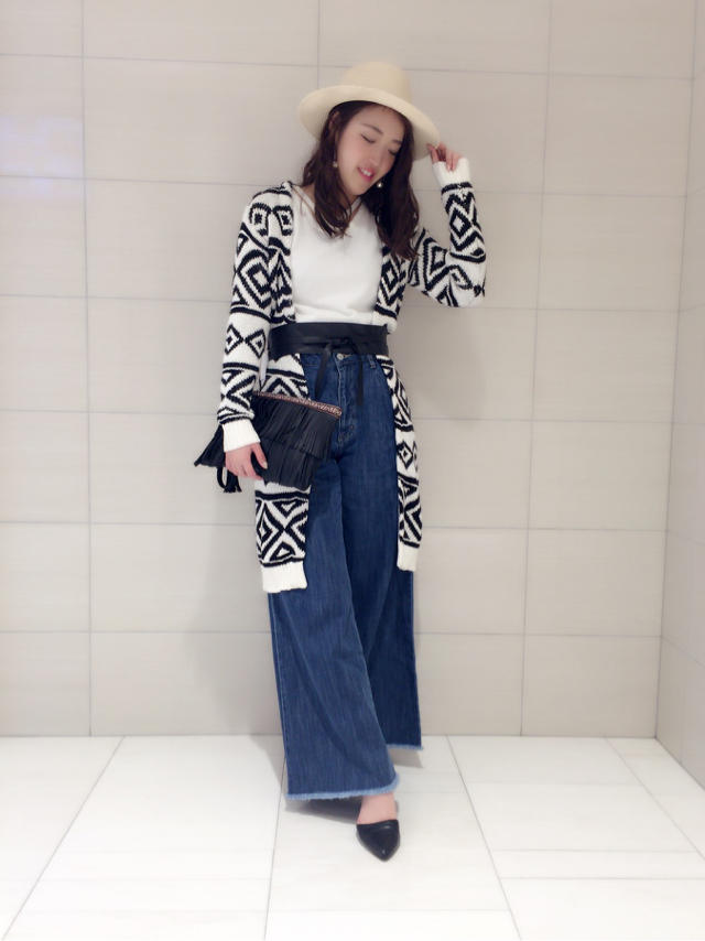 オルテガ柄ロングカーデ♡KTD