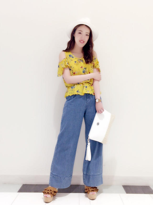 SALE!!!肩あき花柄ブラウス♡KTD