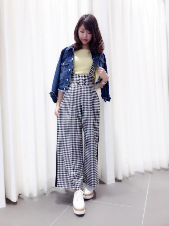 チェックワイドパンツ♡コーデ♡HONOKA