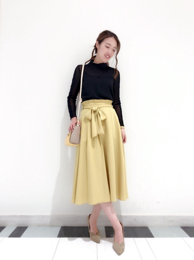 レース切り替えハイネックブラウス♡KTD