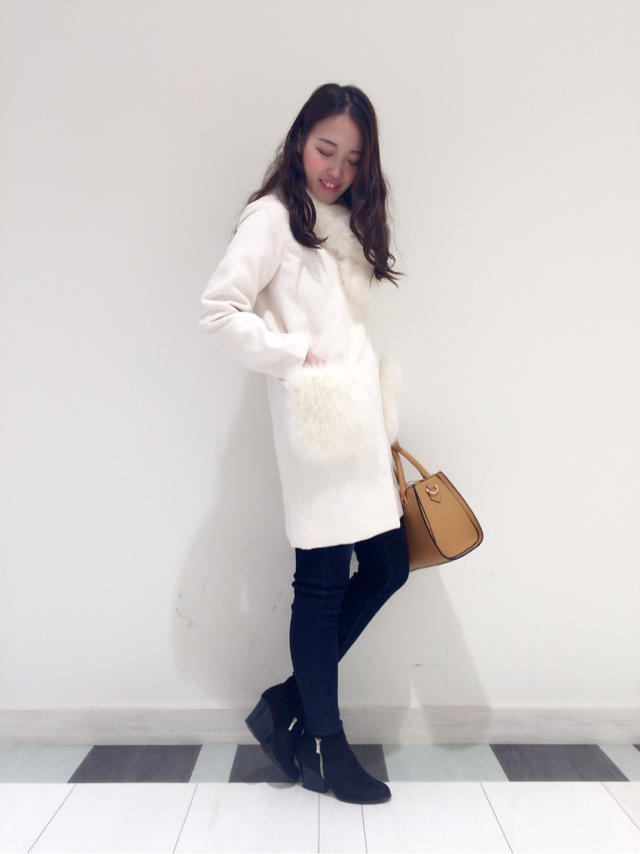 片田購入品♡ファーティペット付き愛されポケコート♡new hair