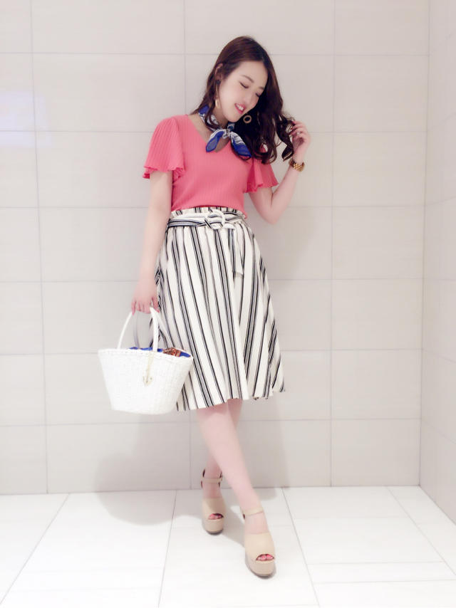 スカーフ付きフレアtops♡KTD