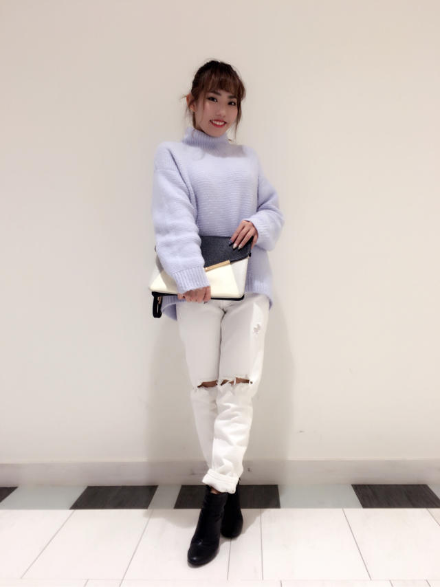 ♡着回しコーデ♡ボトルネックニット×BFデニム