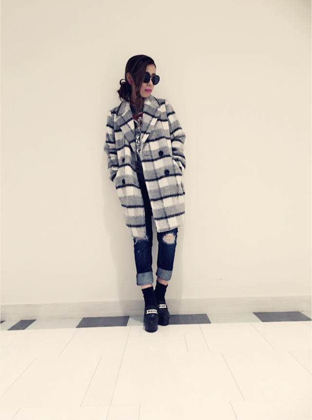 スヌーピー♡着回しチェックcoat♡misato