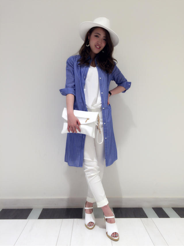 爽やか ロングシャツstyle ♡