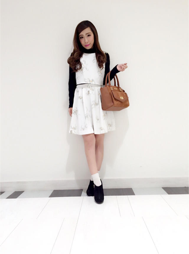 CanCam掲載！タートルニット付き花柄セットアップ♡misato