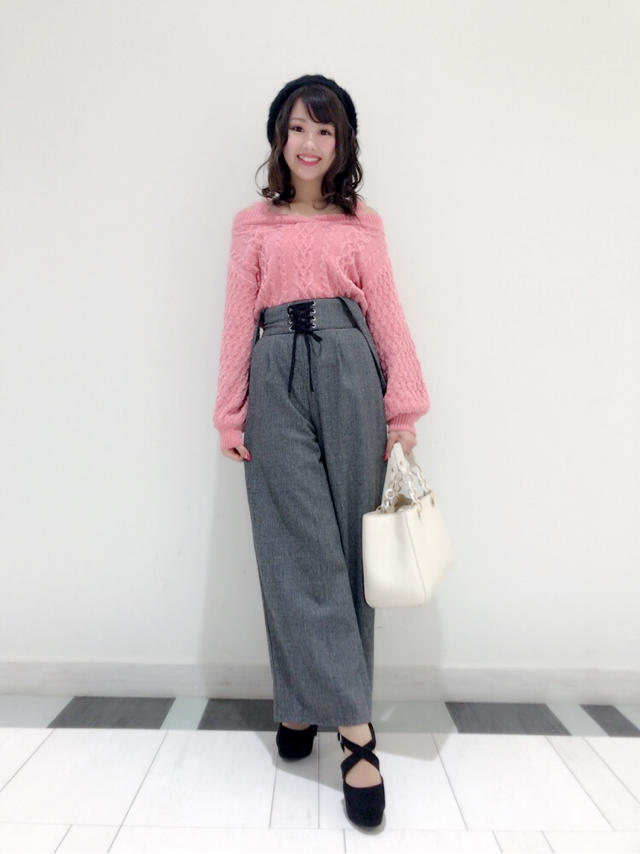 ファーケーブルニットコーデ♡HONOKA
