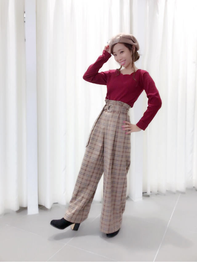 まいやん着用♡チェックワイドP♡misato