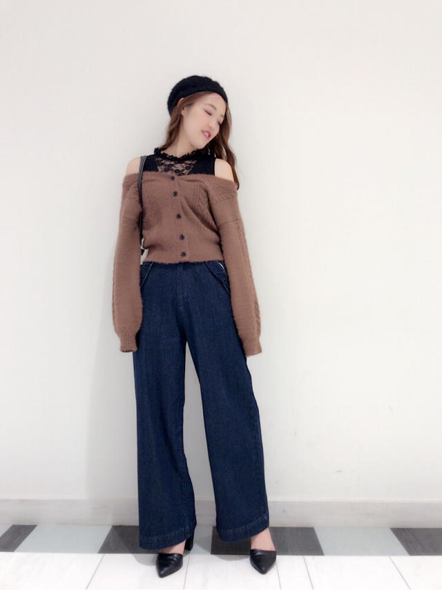 カタログ掲載♡フェザーニットガーデレースインナー付♡KTD