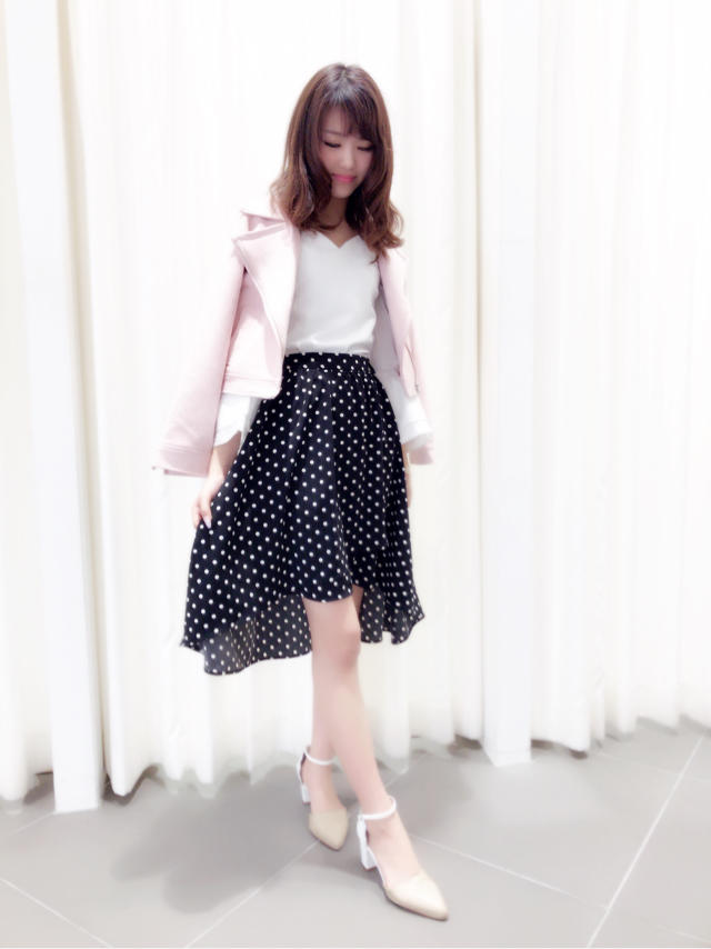 今期トレンド♡ドットスカートコーデ♡HONOKA