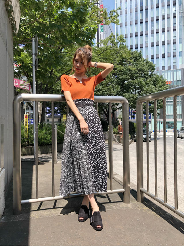Junko一押し秋コーデ♡レオパードバイカラースカート♡Junko