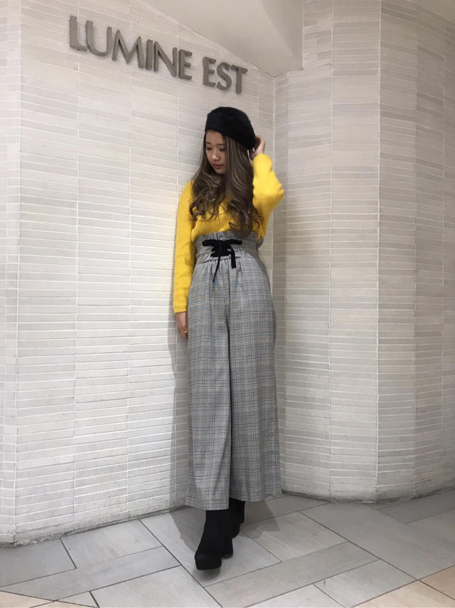 アンゴラニット&グレンチェックパンツ♡みい