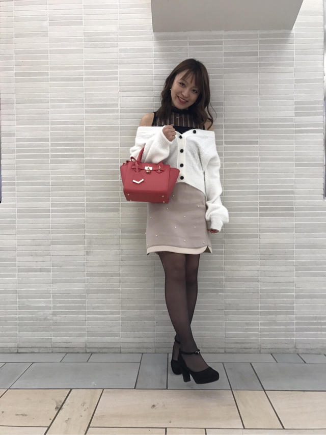 スタッフお揃いコーデpart1✴︎ニットカーデレースインナーセット✴︎Misaki