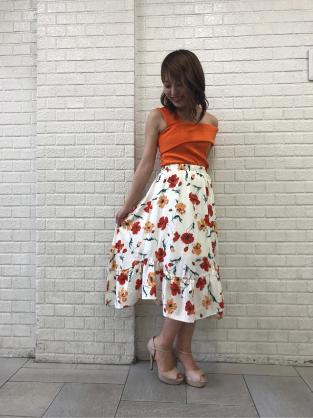 新作！花柄アシメントリースカートで夏ぴったり華やかcode♡