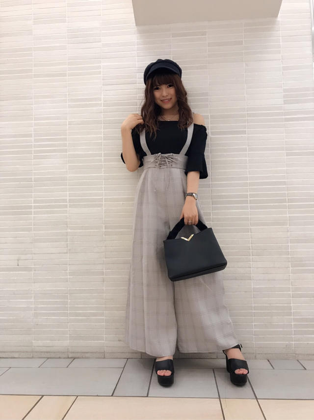 大人気★グレンチェックワイドパンツ☆立川店のKanaチーフと！Misaki