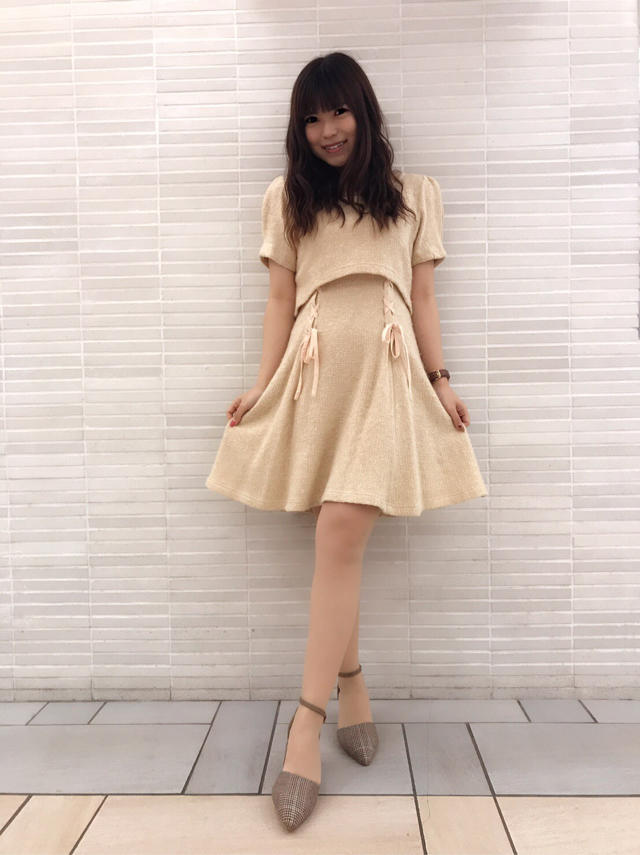 スピンドルリボンが可愛い女子力ワンピ♡ななみんとtea time♡✎あやちゅん