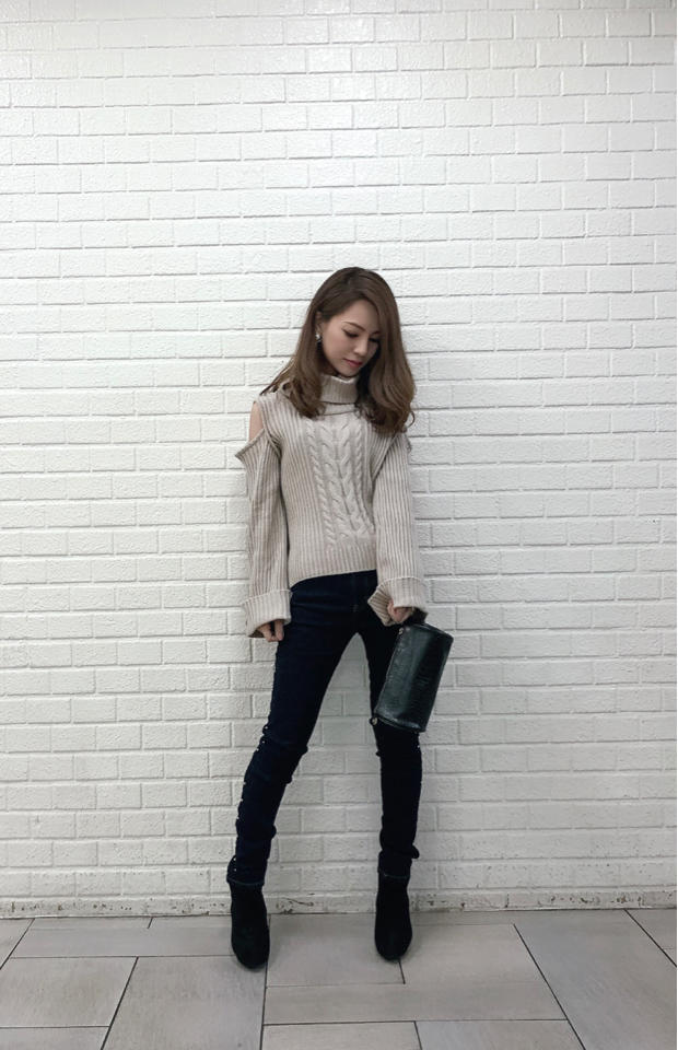 ♡春まで使える♡オフタートルコーデ  黒豆●●