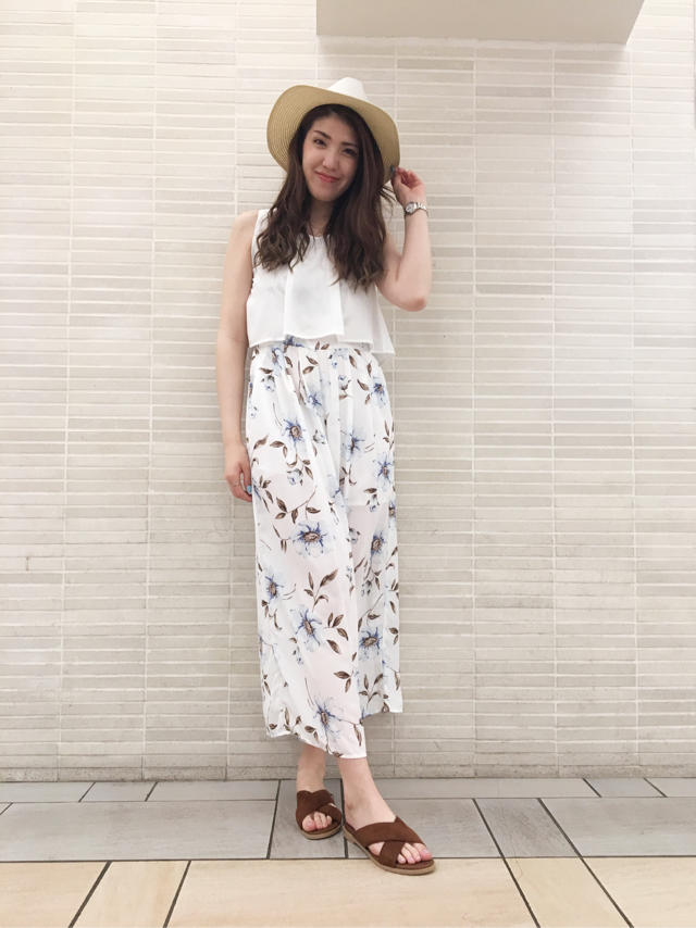 シフォン重ねフラワーオールインワン♡Nao