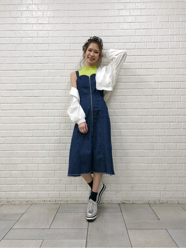 フロントzipデニムワンピース★☆Junko