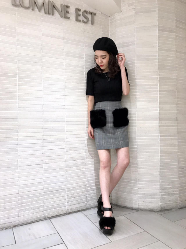 フェイクファー付きタイトスカート❤︎Junko