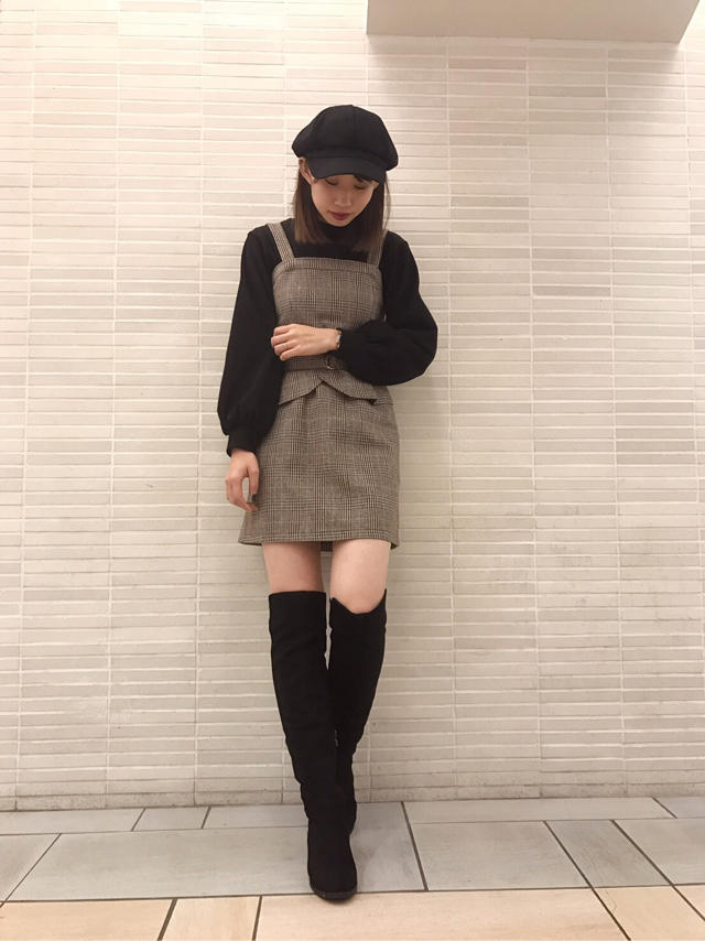 ベルト付きチェックワンピース❤︎Junko