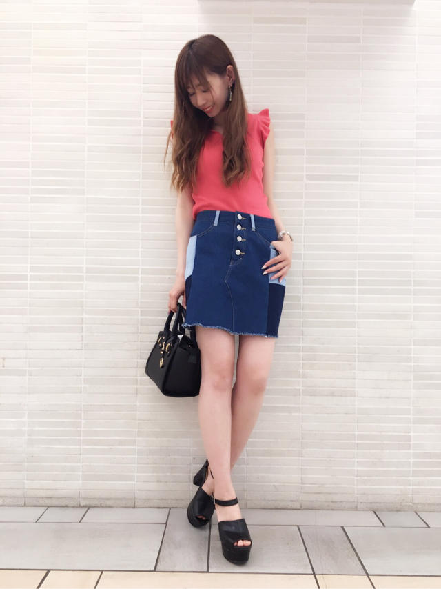Misakiオススメ☆パッチワークデニムスカート★Misaki
