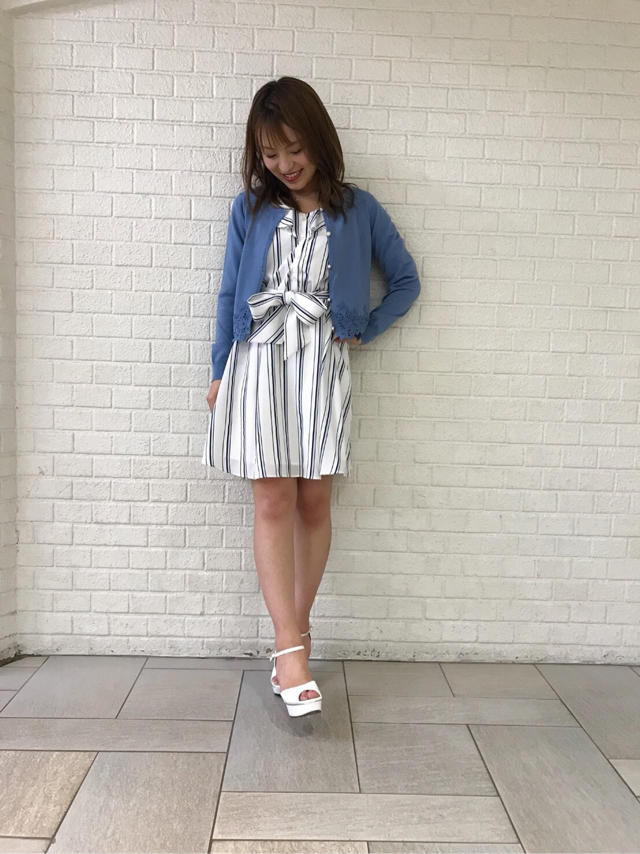遂に再入荷ストライプオフショルワンピース✴︎Misaki