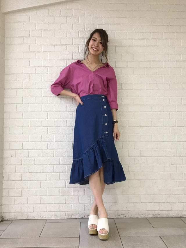 新作商品♡バックレースブラウス&アシンメトリーフリルスカート♡Junko