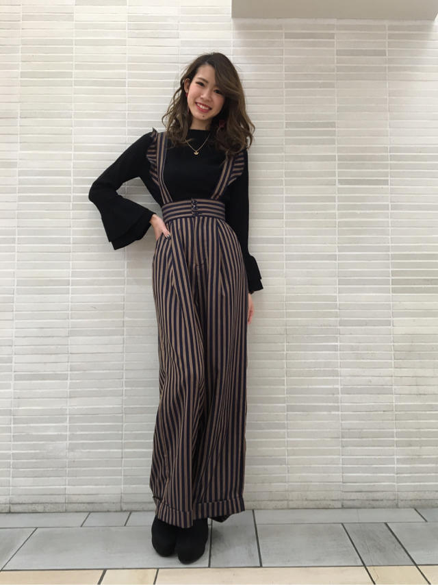サスペンダー付きワイドパンツ♡Junko