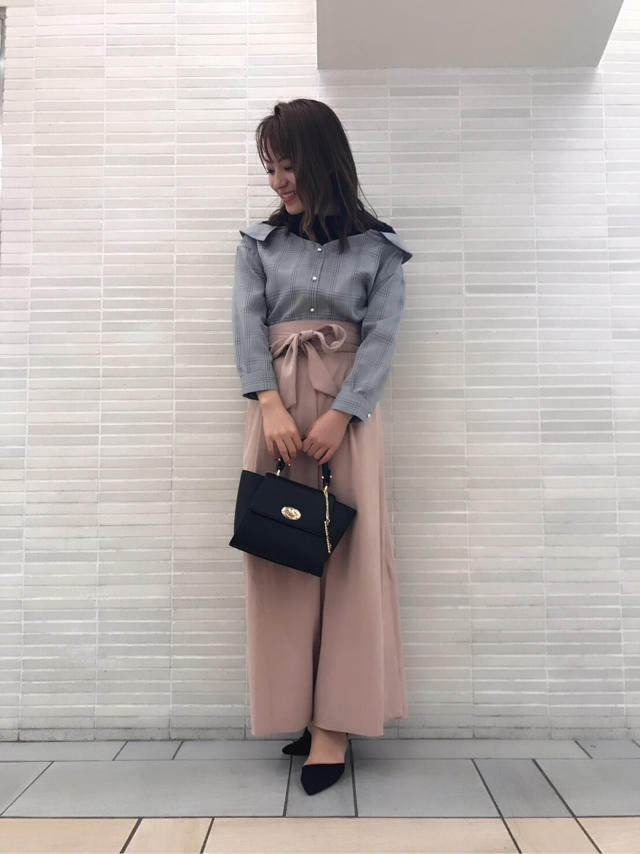 レイヤード風オフショルチェックシャツ❤︎つな