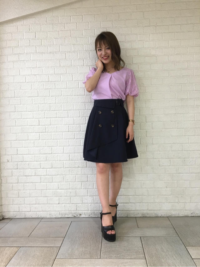 爽やかバルーンレーススリーブブラウス♡みい
