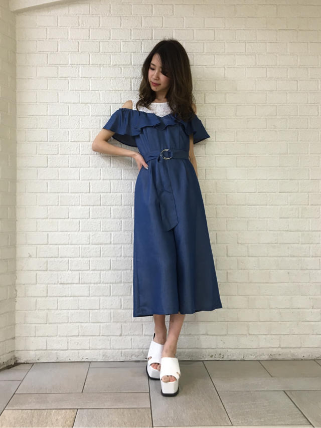 レース×デニムロンパース♡Junko