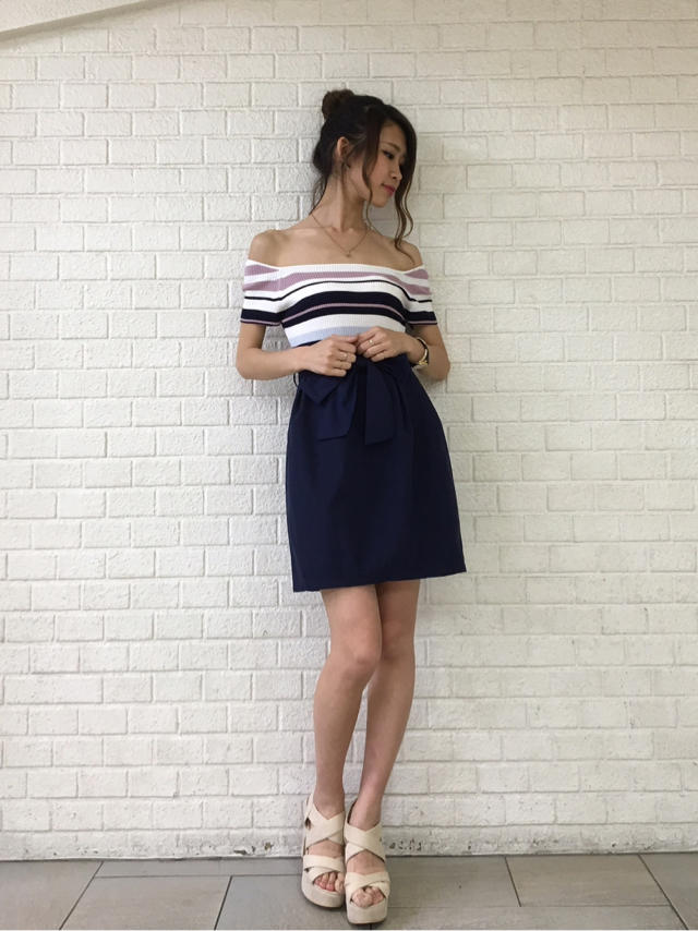 ルミネカード10%offお知らせ♡ボーダートップス&コクーンスカートドッキングワンピース♡Junko