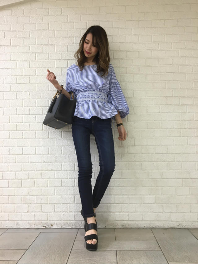ルミネ10%off6日目♡ウエストシャーリングブラウス♡Junko