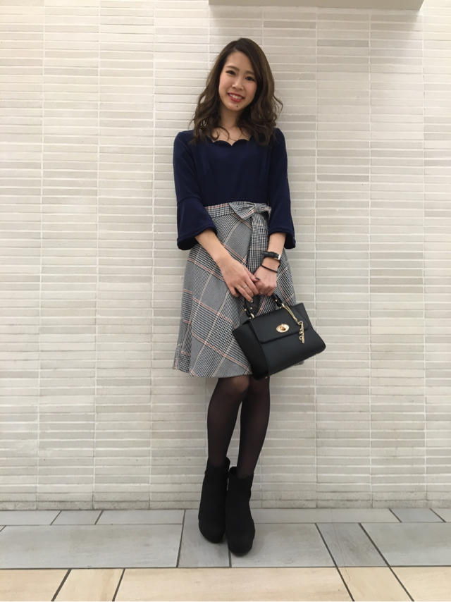 ベロアスカラップワンピース❤︎Junko