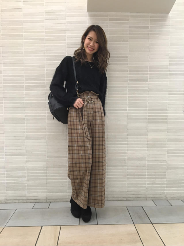 Junkoオススメコーデ❤︎チェックワイドパンツ❤︎Junko