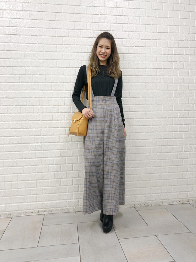 インナー付きチェックワイドパンツ☆Junko
