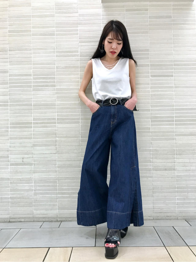 サイドスリットワイドパンツ♡つな