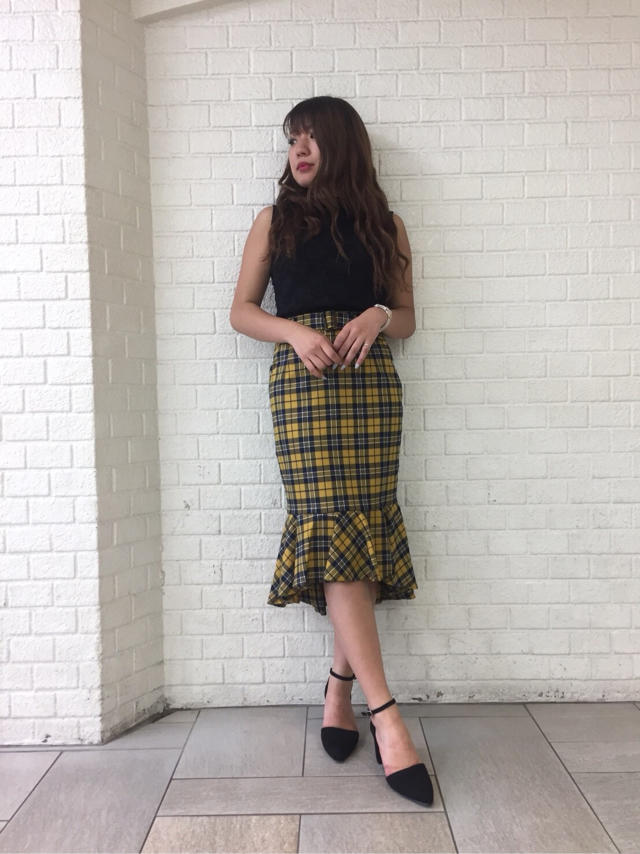 新作！チューリップチェックスカートでシックなcode♡satou