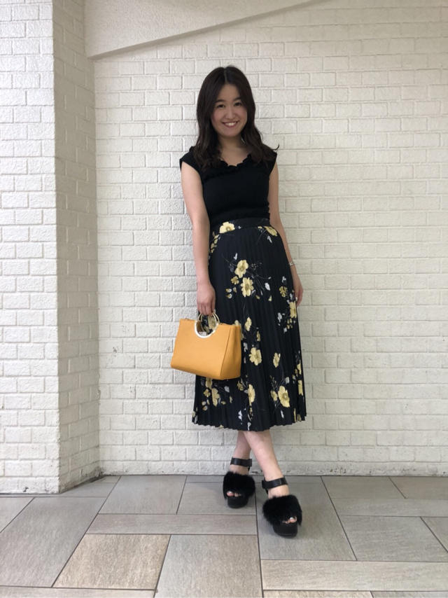 大人可愛い❋大花柄プリーツスカートcode･･･Nao