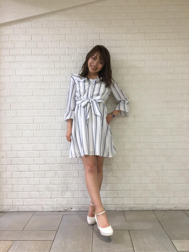 晴天の日に着たい！爽やかマルチストライプワンピ♡みい♡みい