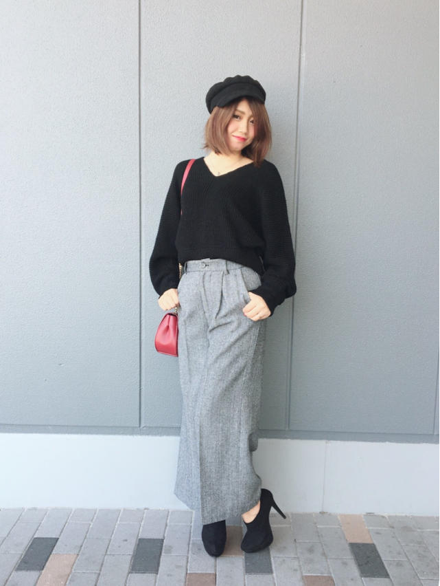 ♡Vネックラメニットコーデ♡HITOMI♡
