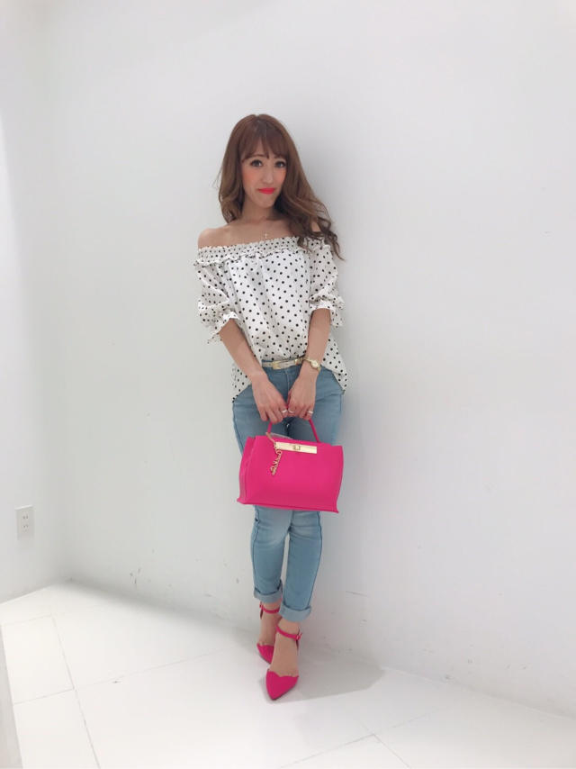 今年のトレンド☆ドット柄ブラウス☆RINA☆