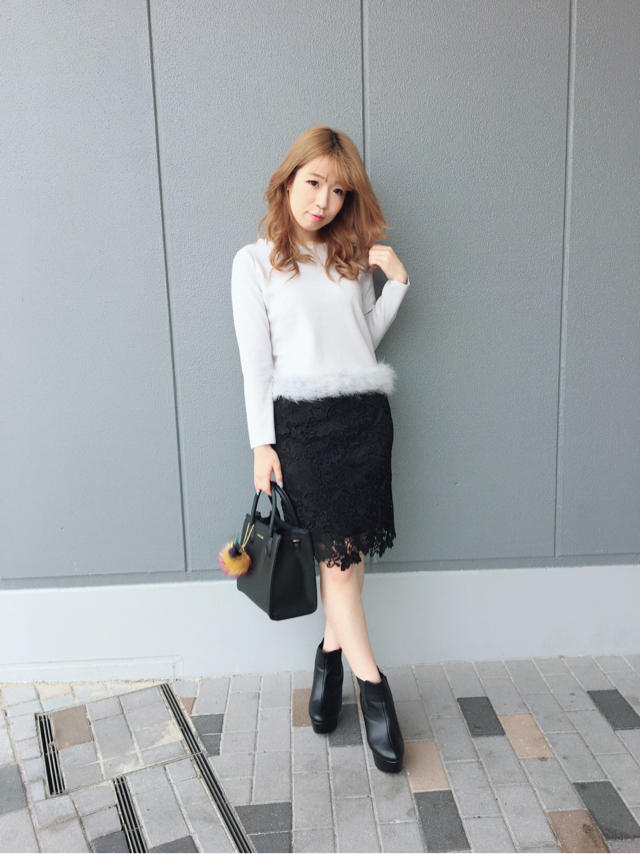 ファー付きニットで彼ウケ◎コーデ♡lunchbox♥いくみ