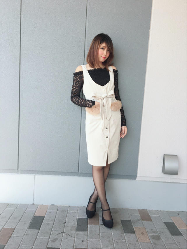 ♡レースインナー付きファーポケジャンスカ♡HITOMI♡